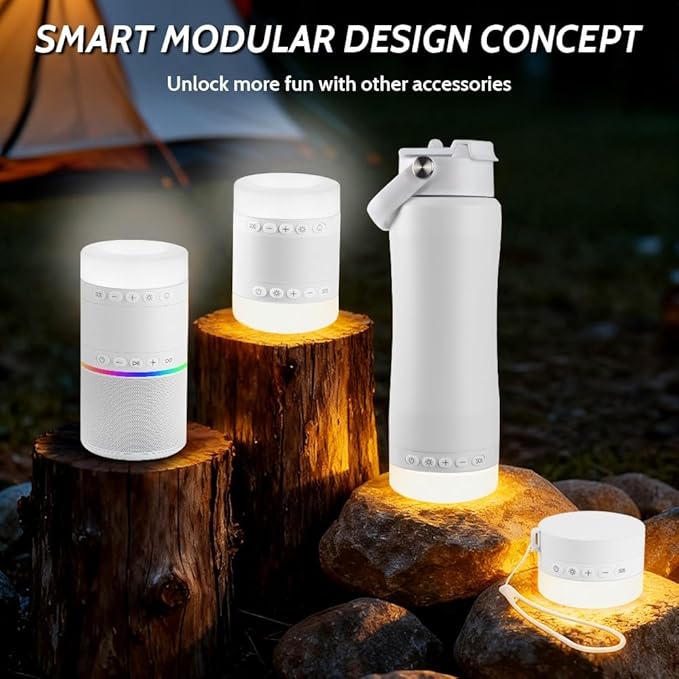 Insulated Water Bottle with Night/Camping Lantern with 5 Modes & Brightness, BPA Free Insulated Tumbler with Handle, Straw and Spout, Camping Tent Light for Outdoor Travel Emergency