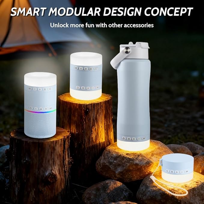 Insulated Water Bottle with Night/Camping Lantern with 5 Modes & Brightness, BPA Free Insulated Tumbler with Handle, Straw and Spout, Camping Tent Light for Outdoor Travel Emergency