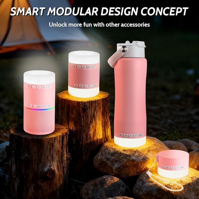 Insulated Water Bottle with Night/Camping Lantern with 5 Modes & Brightness, BPA Free Insulated Tumbler with Handle, Straw and Spout, Camping Tent Light for Outdoor Travel Emergency