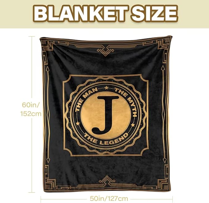 Wazzio Happy Birthday Gifts for Men, Men Birthday Gifts for Christmas Thanksgiving, Blanket for Man, Throw Blanket for Him, Creative Gift for Dad, Grandpa and Uncle, 50"x60"