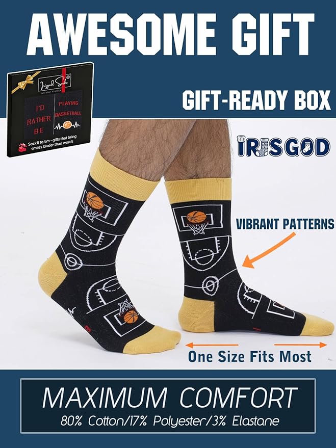IRISGOD I'd Rather Be Funny Dress Socks for Men and Women Humor Joke Gifts