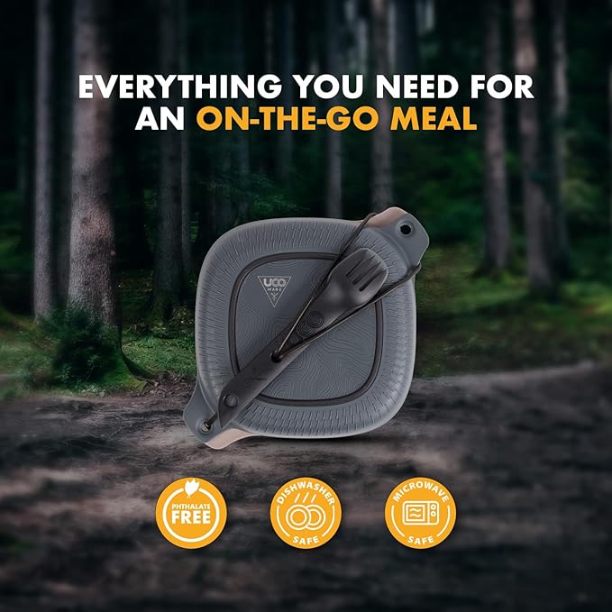 UCO Camping Mess Kit with Bowl, Plate, Collapsible Cup, and Switch Camping Spork