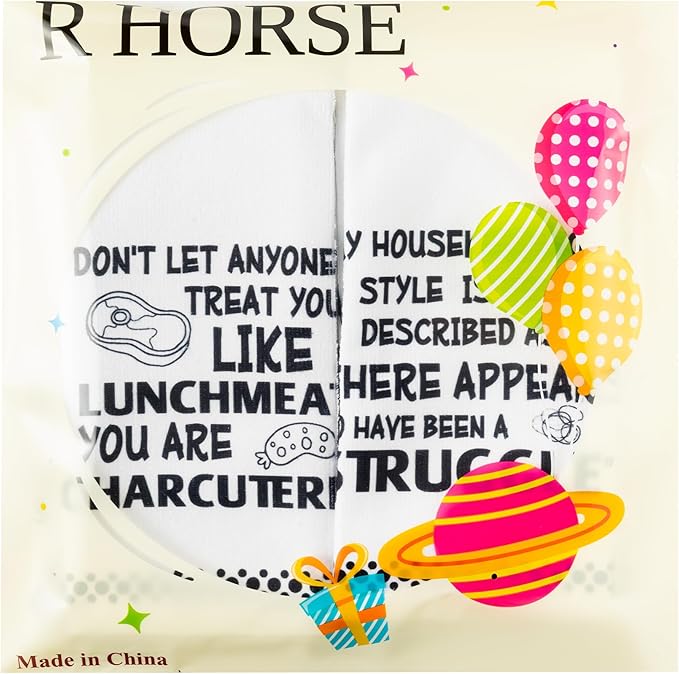R HORSE Funny Saying Kitchen Dish Towels - 5Pcs Adult Sarcasm Cleaning Dishcloth Humor Sarcasm Word Absorbent Bar Quick Dry Hand Towel Tea Towels Birthday for Women Men Housewarming Decor