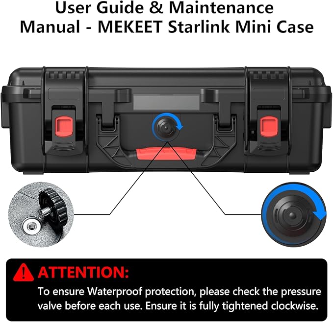 Starlink Mini Case, Waterproof Hard case Fits Star Link Mini Dish, Portable Shoulder Dual Carry Options with Precision Cut Foam For Starlink Accessories,Ideal for Travel and Camping