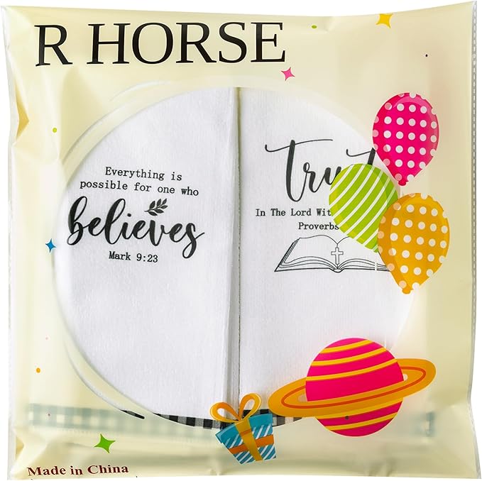 R HORSE Religious Christian Kitchen Dish Towel 5Pcs Bible Verse Scripture Kitchen Cleaning Dishcloth, Black and White Check Absorbent Hand Towel for Women Men Religious Housewarming Gift