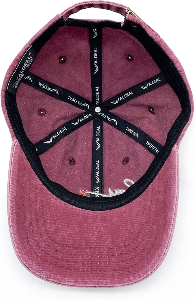 Waldeal Embroidered Camping Hair Don't Care Hat Adjustable Washed Baseball Cap for Women Men