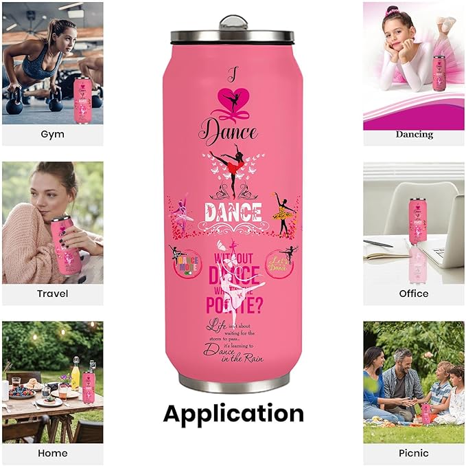 Dance Lover Gifts For Girls Women Dancer Stainless Steel Insulated Tumbler With Straw Lid,Dance Lovers Gift For Dancer As Dance Themed Gifts 17 Oz