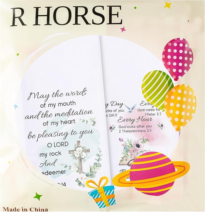 R HORSE Religious Christian Kitchen Dish Towel - 5Pcs Inspiration Flower Sayings Cleaning Dishcloth Bible Verse Absorbent Bar Quick Dry Hand Towel Tea Towels Xmas Gift for Women Men Housewarming Decor