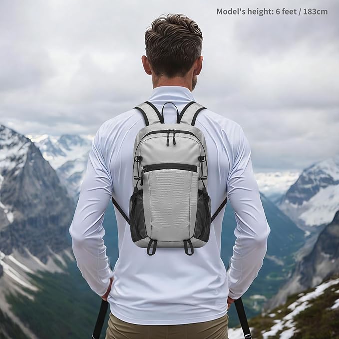 Hiking Daypack Packable, Camping Backpack Water Resistant Lightweight Polyester for Men Women Travel Outdoor