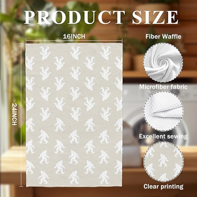 Abstract Retro Sasquatch Kitchen Towels, Sasquatch Gifts Dish Tea Towels for Kitchen Decor, Gifts for Hiking Camping Lovers Hand Towel for Bathroom Decor, 16x24 Inch, (Beige and White)