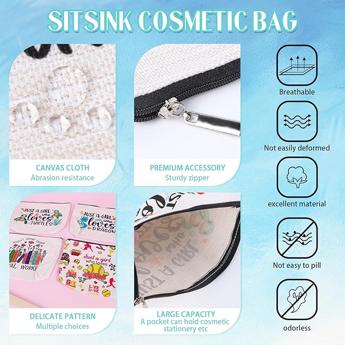 Sitsink Alaska Gifts Canvas Makeup Bags - Alaska Calling Cosmetic Bags for Girls & Women