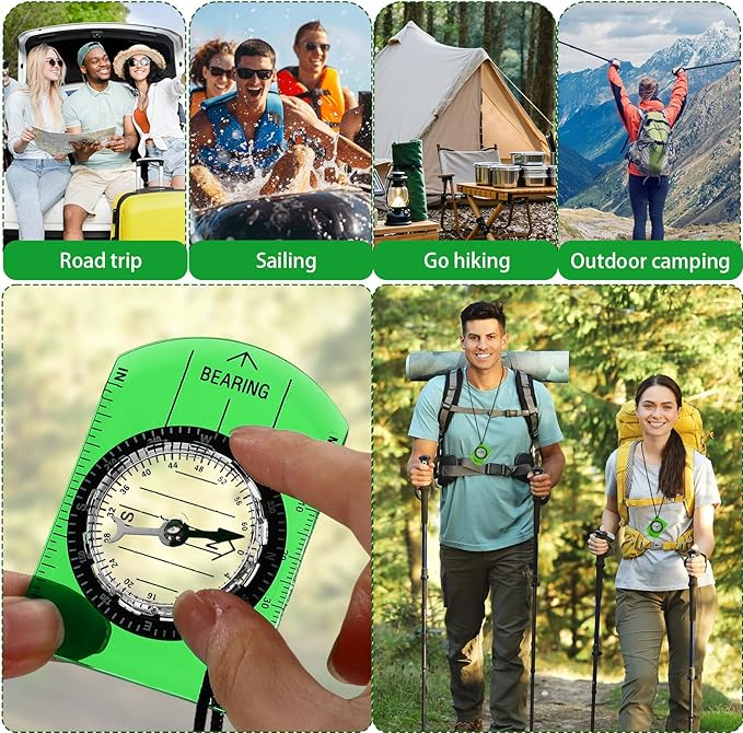 50 Pack Orienteering Compass Bulk Advanced Baseplate Compass Hiking Survival Camping and Navigation Tool Survival Gifts for Hiking Camping Backpacking Map Reading