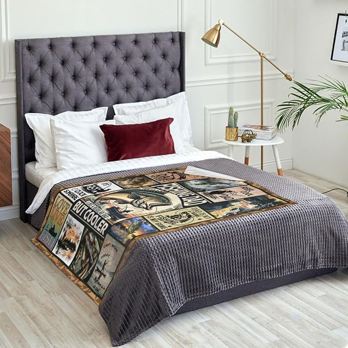 Fishing Dad Blanket, 60" X 50", Gifts for Men Who Love Fishing