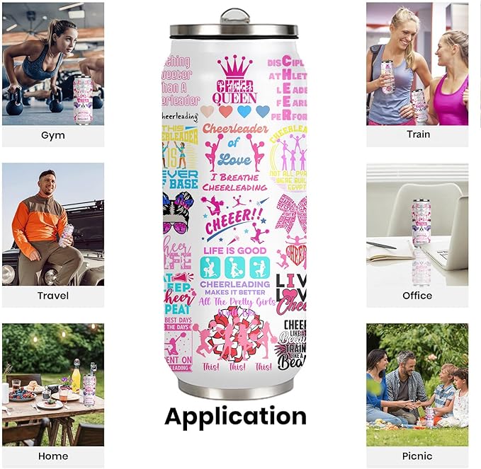 Cheerleader Tumbler Cup,Cheer Gifts For Girls Women,Cheerleading Mug,Cheerleading Gift for Girls Teen Birthday for Cheer Coach Friend Besties Stainless Steel Tumblers 17oz