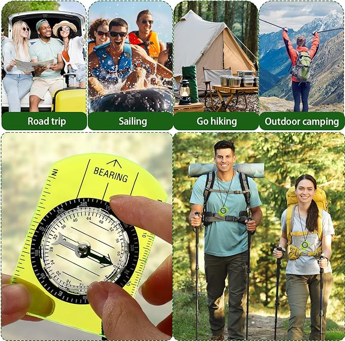 50 Pack Orienteering Compass Bulk Advanced Baseplate Compass Hiking Survival Camping and Navigation Tool Survival Gifts for Hiking Camping Backpacking Map Reading