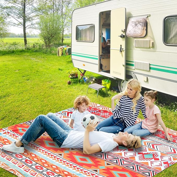 WIWIGO Beach Blanket Waterproof Sandproof Beach Mat 79" X 83"/10'x9'for 2-8 Adults Quick Drying Outdoor Picnic Mat Beach Accessories for Travel, Camping, Hiking