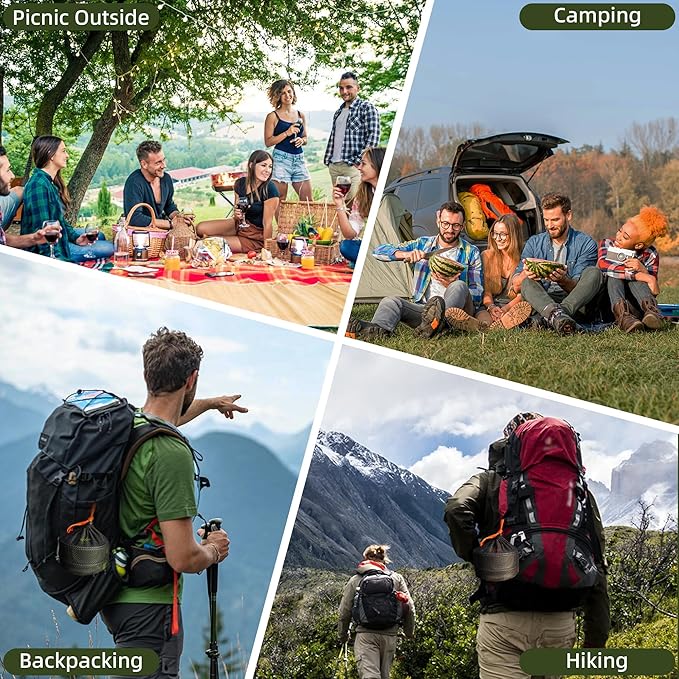 aiGear 3pcs Camping Cooking Set for 1-2 People, Lightweight Foldable Pot Pan Kettle with Storage Bag, Backpacking Cooking Set for Hiking Picnic Camping