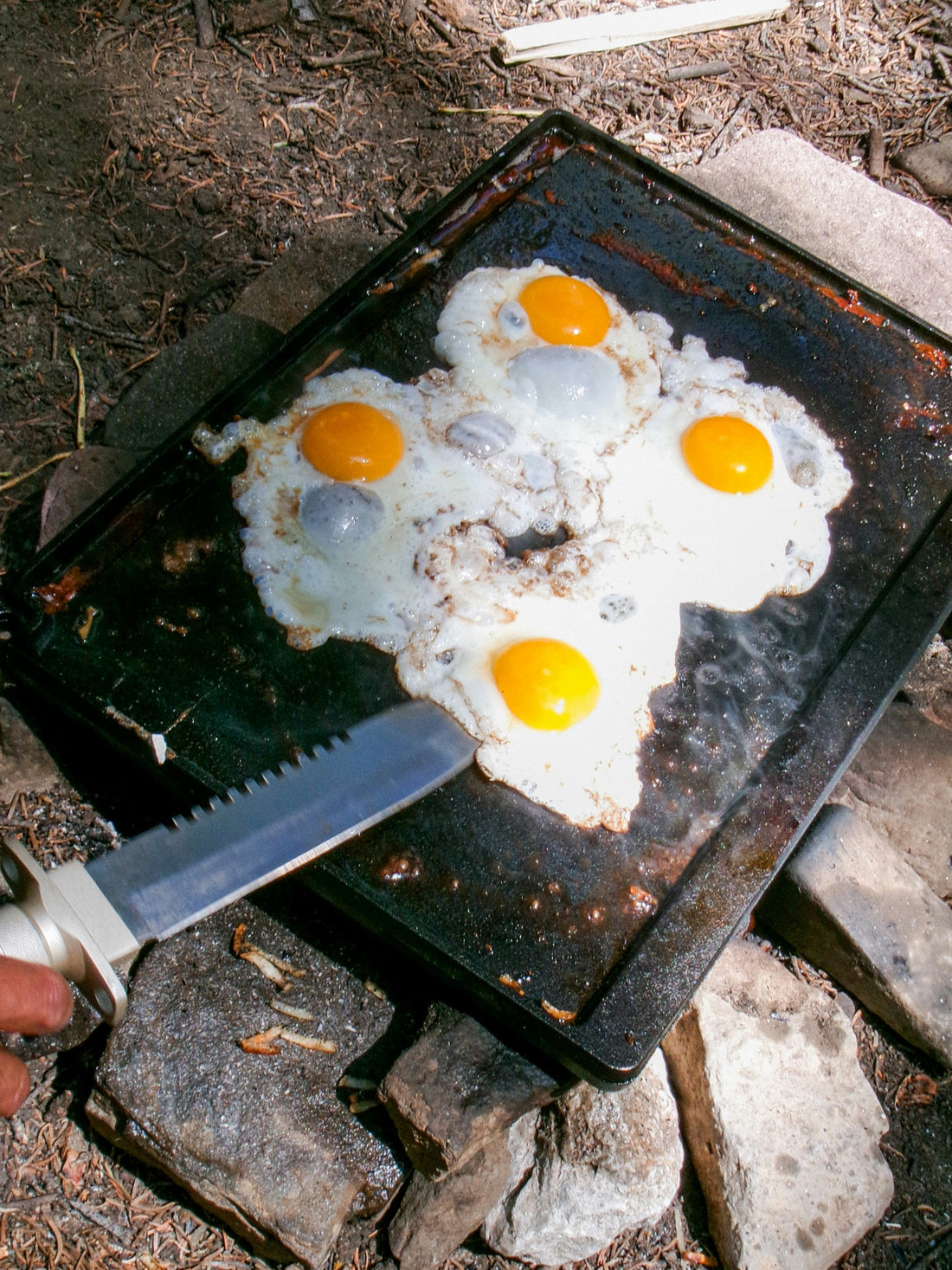 [CAMPMENT] The "Dr. Bronner's Cast Iron Salt Scrub": How to clean a greasy camp skillet at a campsite without stripping seasoned oil layers