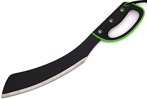 Snake Eye Tactical Full-Tang Machete – Heavy Duty Fixed Blade Survival Tool with Reinforced Nylon Sheath for Camping, Hunting, and Bushcraft (Black & Green)