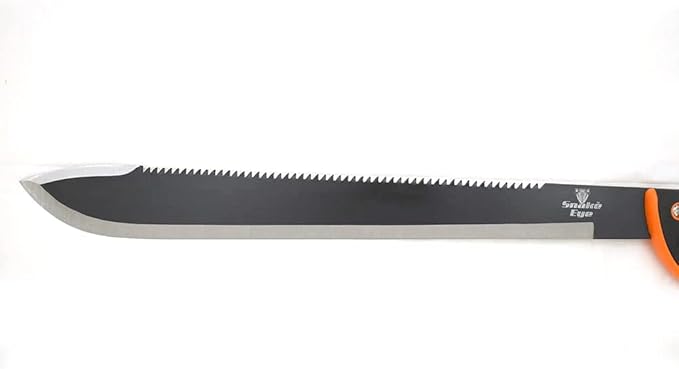 Snake Eye Tactical Full-Tang Machete – Heavy Duty Fixed Blade Survival Tool with Reinforced Nylon Sheath for Camping, Hunting, and Bushcraft
