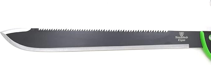 Snake Eye Tactical Full-Tang Machete – Heavy Duty Fixed Blade Survival Tool with Reinforced Nylon Sheath for Camping, Hunting, and Bushcraft