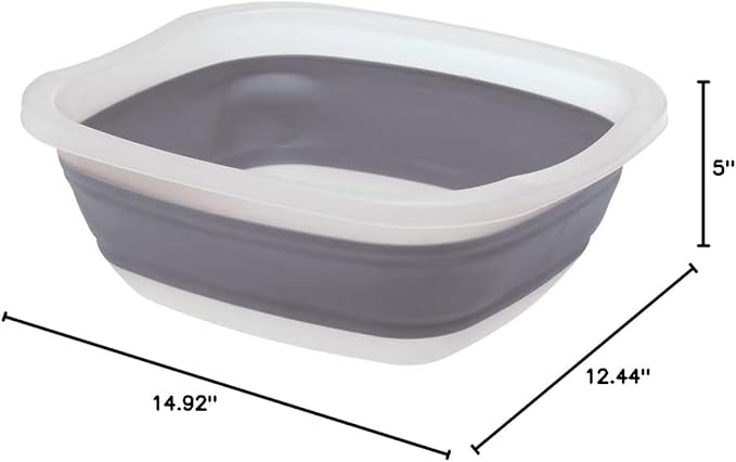 PrepWorks Collapsible Tub - Space-Saving, Foldable Utility Tub for Washing, Soaking, and Storage in Kitchen or Outdoors