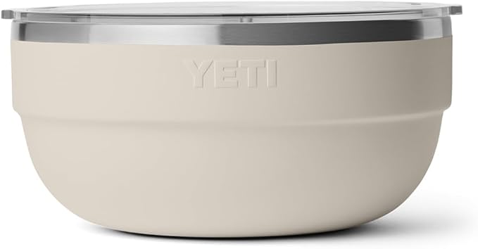 YETI Rambler Bowl, Vacuum Insulated, Stackable and Nestable Stainless Steel Bowl with Lid, 4.5 Quart, Cape Taupe