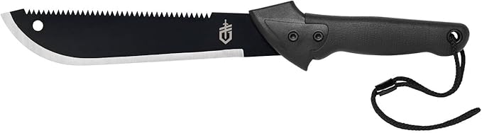 Gerber Gear Gator Machete 18.75" / 11.25" with Saw and Plain Edge Blade for Camping, Hunting, Gardening and Bushcraft, Includes a Gator Grip and Protective Sheath, Stainless Steel Blade