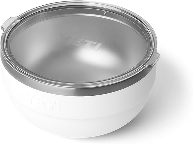 YETI Rambler Bowl, Vacuum Insulated, Stackable and Nestable Stainless Steel Bowl with Lid, 2 Quart, White