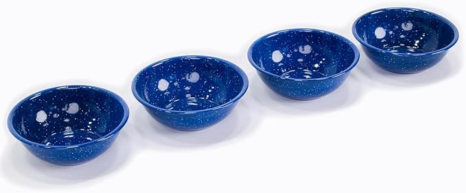 Enamelware for Camping and Backpacking - Cookware Gear Essentials for Camping and Backpacking (Made by Caddis Sports, Inc.) (6 Inch Bowl (8 Pack))
