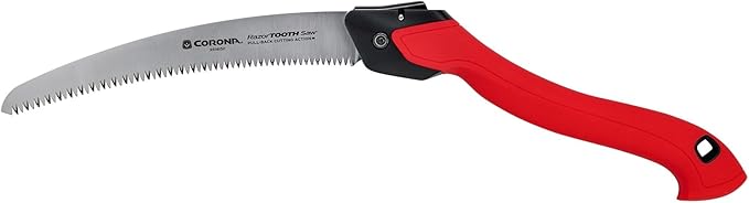Corona Tools RazorTOOTH 10" Folding Pruning Saw – 10″ Curved Steel Blade with Ergonomic Non-Slip Handle for Gardening, Tree Trimming, Camping, Biking & Backpacking