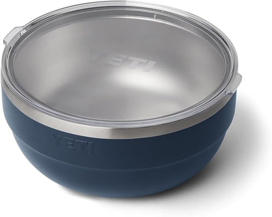 YETI Rambler Bowl, Vacuum Insulated, Stackable and Nestable Stainless Steel Bowl with Lid, 4.5 Quart, Navy