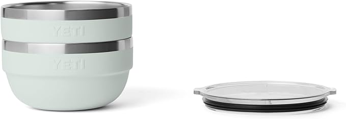 YETI Rambler Bowls, Vacuum Insulated, Stackable and Nestable Stainless Steel Bowl with Lid, 1 Quart, Ridgeline