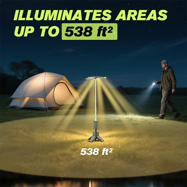 SakerPlus Portable Camping Light, 14000mAh Telescopic Camping Lantern with Rechargeable Power Supply, Dimmable Magnetic Tent Lamps 6000 Lumen Outdoor Work Lights for Hiking,Camping,Home Emergency