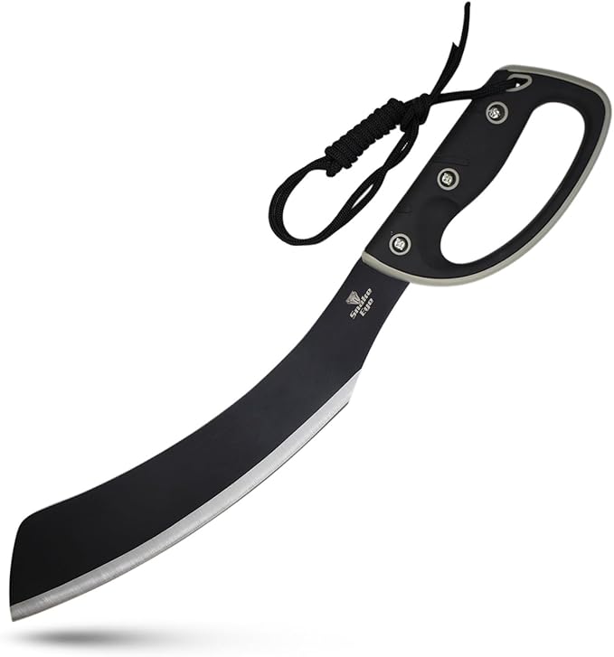 Snake Eye Tactical Machete, Full-Tang Fixed Blade with Sheath – Outdoor Camping, Hunting, Fishing & Survival Tool (Grey)