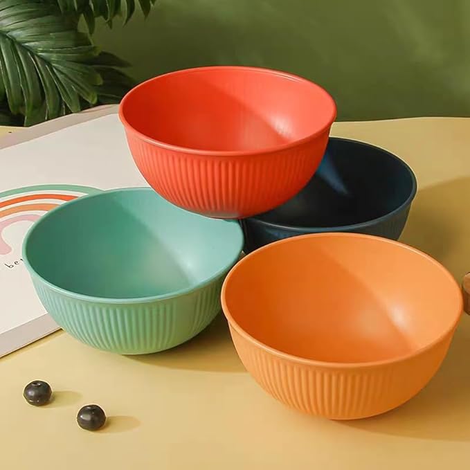 LRUUIDDE Unbreakable Cereal Bowls 24 oz -Reusable Wheat Straw Fiber Lightweight Bowls Set - Dishwasher & Microwave Safe - Perfect for Snacks,Cereal, Ice Cream,Soup, Rice Bowls 4 Pack