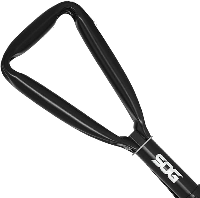 SOG Entrenching Tool- 18.25 Inch Folding Survival Shovel with Wood Saw Edge and Tactical Shovel Carry Case- Black (F08-N)