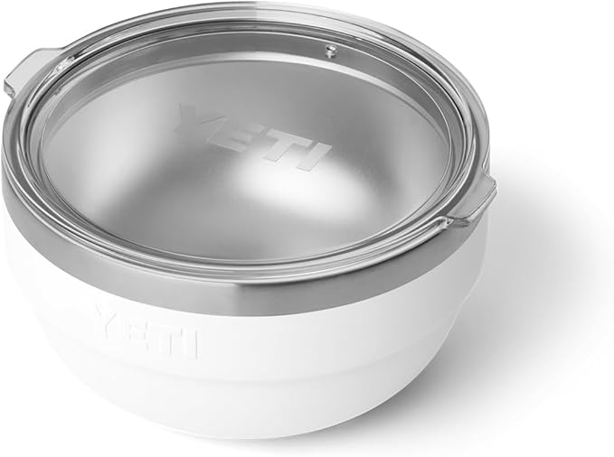 YETI Rambler Bowl, Vacuum Insulated, Stackable and Nestable Stainless Steel Bowl with Lid, 1 Quart, White