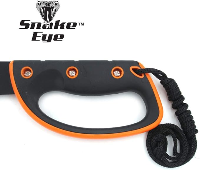 Snake Eye Tactical Full-Tang Machete – Heavy Duty Fixed Blade Survival Tool with Reinforced Nylon Sheath for Camping, Hunting, and Bushcraft