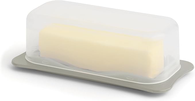 Signoraware Butter Dish with Lid -Butter Keeper Container with Clear Lid for Countertop, Frige- Durable Plastic, Unbreakable Standard Butter Dish Holder For Home, Camping, Multipurpose Bpa Free- Grey