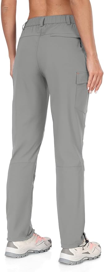 GymBrave Women's Hiking Cargo Pants Quick Dry Outdoor Camping Capris Water Resistant UPF 50 with Zipper Pockets