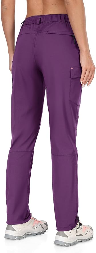 GymBrave Women's Hiking Cargo Pants Quick Dry Outdoor Camping Capris Water Resistant UPF 50 with Zipper Pockets