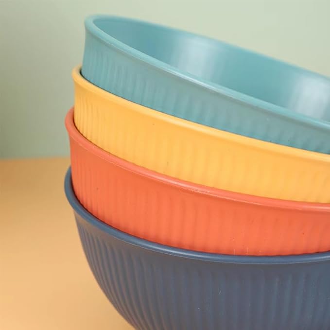 LRUUIDDE Unbreakable Cereal Bowls 24 oz -Reusable Wheat Straw Fiber Lightweight Bowls Set - Dishwasher & Microwave Safe - Perfect for Snacks,Cereal, Ice Cream,Soup, Rice Bowls 4 Pack