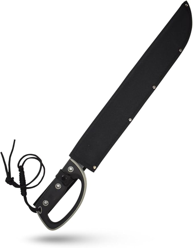 Snake Eye Tactical Full-Tang Machete – Heavy Duty Fixed Blade Survival Tool with Reinforced Nylon Sheath for Camping, Hunting, and Bushcraft
