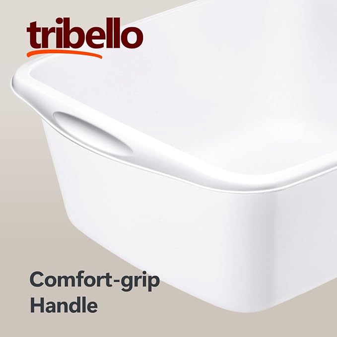 Tribello 2-Pack Dish Pans for Kitchen Sink, Plastic Tub Dishpan Wash Basin and Foot Bath for Soaking Feet, Wash Bucket for Washing and Storage Cleaning Supplies - 12 Quarts - Heavy Duty - (White)