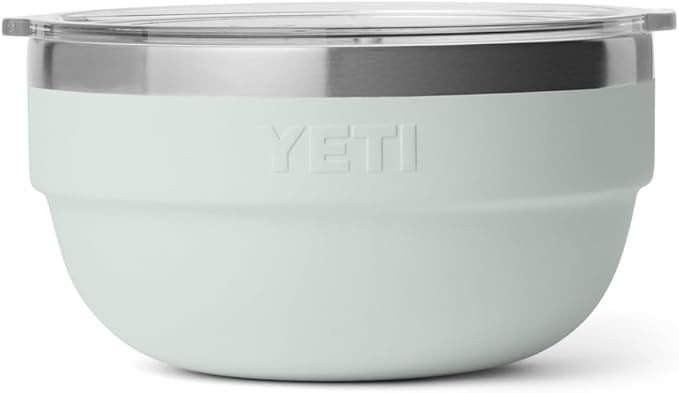 YETI Rambler Bowls, Vacuum Insulated, Stackable and Nestable Stainless Steel Bowl with Lid, 1 Quart, Ridgeline
