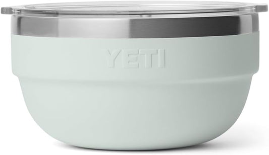 YETI Rambler Bowls, Vacuum Insulated, Stackable and Nestable Stainless Steel Bowl with Lid, 1 Quart, Ridgeline