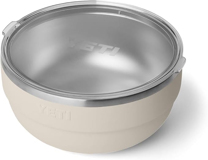 YETI Rambler Bowl, Vacuum Insulated, Stackable and Nestable Stainless Steel Bowl with Lid, 4.5 Quart, Cape Taupe