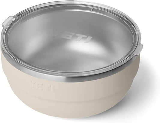 YETI Rambler Bowl, Vacuum Insulated, Stackable and Nestable Stainless Steel Bowl with Lid, 4.5 Quart, Cape Taupe
