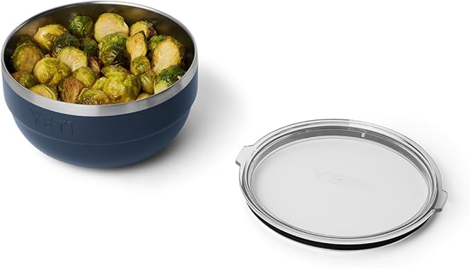 YETI Rambler Bowl, Vacuum Insulated, Stackable and Nestable Stainless Steel Bowl with Lid, 2 Quart, Navy